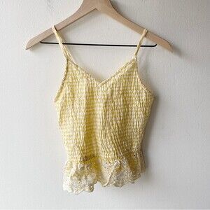 sim & sam yellow gingham tank top